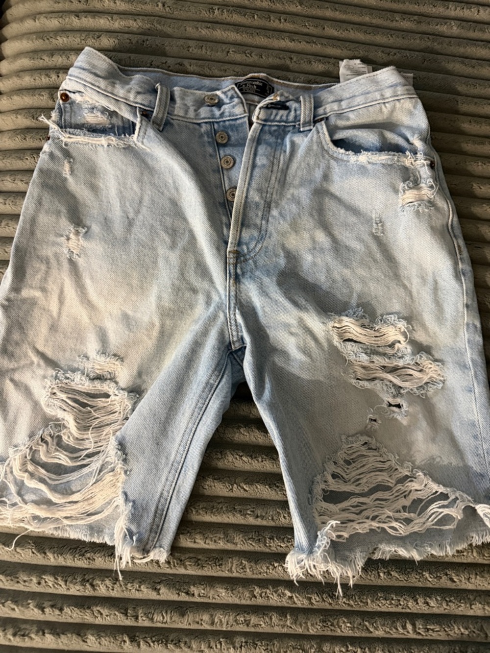 Size 27 or 4 , Light Blue Distressed  Denim Shorts